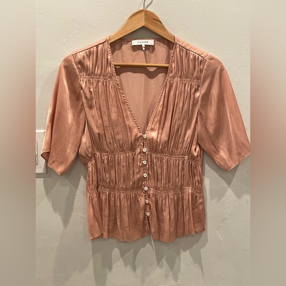 Frame Denim Women's Blush Button-Up Blouse
